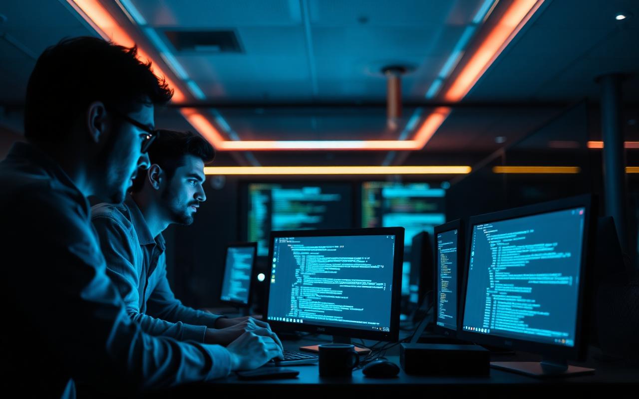 Software development team working on a platform